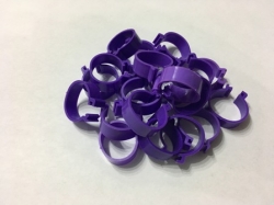 Označovací kroužky pro drůbež zámkové,25 mm, barva fialová