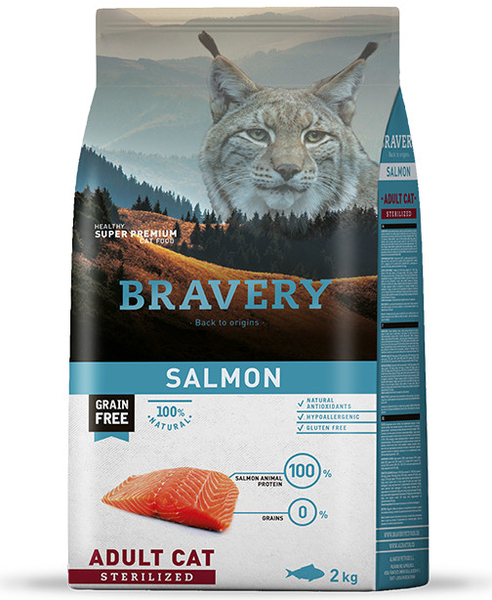 BRAVERY cat STERILIZED salmon 2 Kg